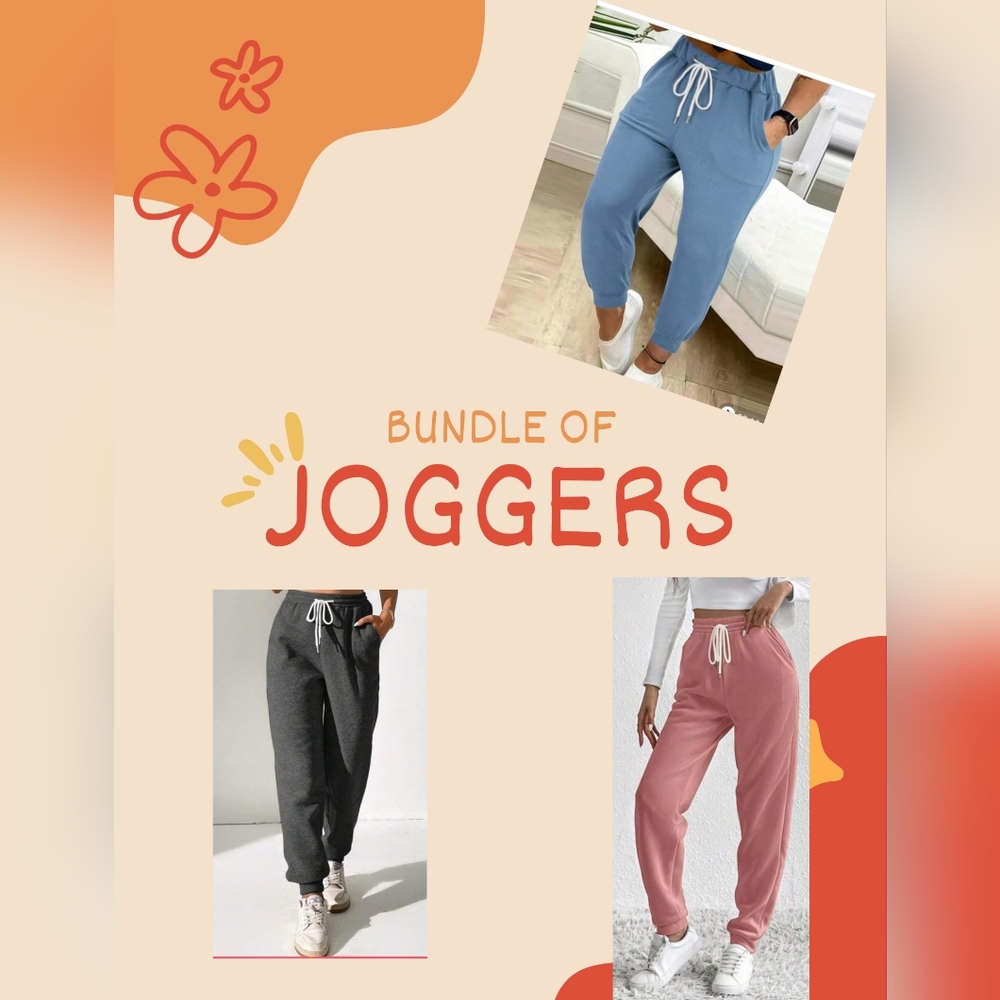 SHEIN  BUNDLE!! Pink, Blue, and Gray Joggers